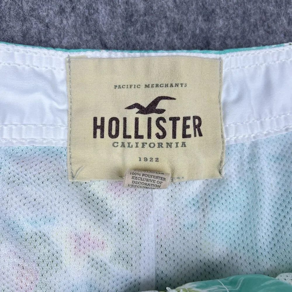 Vtg Hollister Men's Swim Shorts California Floral Print Hawaiian Surf Y2K Size L